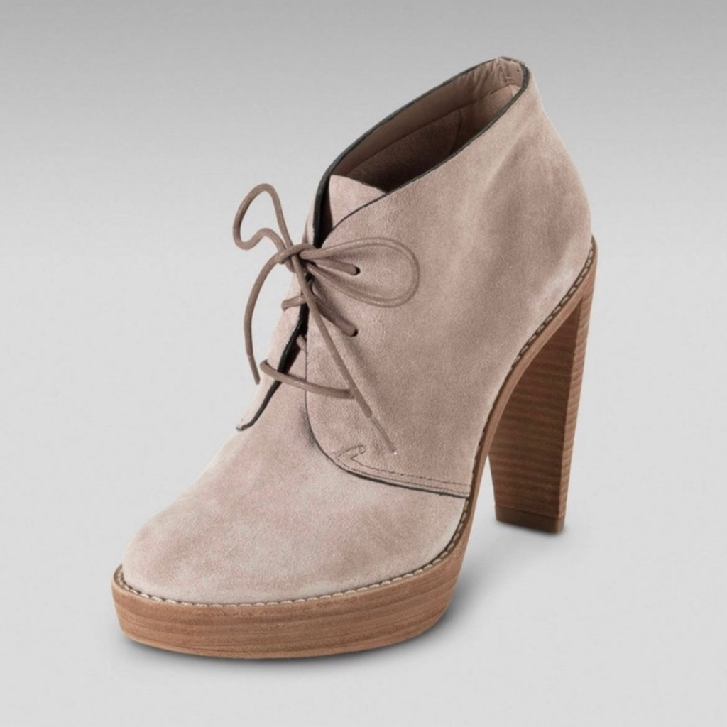 Cole Haan Stephanie Chukka Suede Platform Oxford Heel Boot Nike Air Sz 6